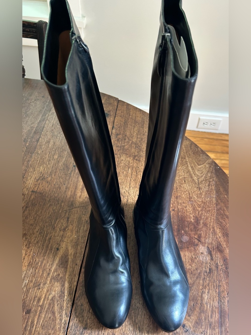 Jil Sander Black Leather Knee-high Riding Boots